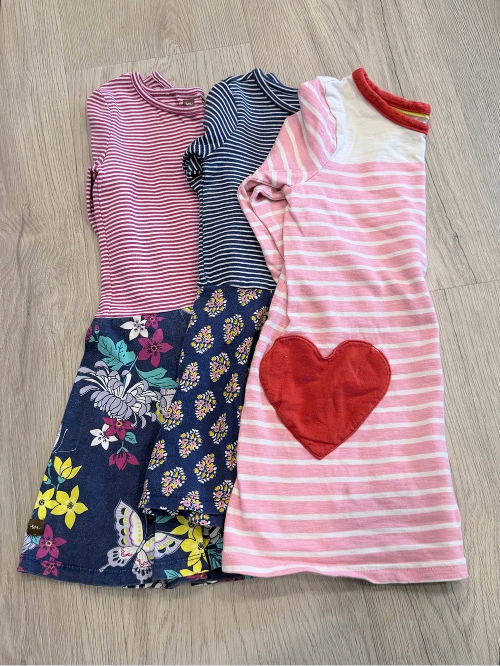 Lot of 3 Tea Collection (2) and Mini Boden (1) Dresses - Pink/Blue (5)